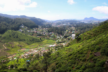 Fototapeta premium Nuwara Eliya - Looking down from the surrounding hills - Sri Lanka 