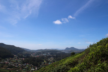 Naklejka premium Nuwara Eliya - Looking down from the surrounding hills - Sri Lanka 