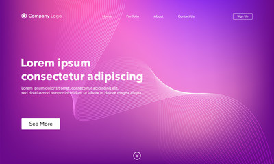 Asbtract background website Landing Page. Template for websites, or apps. Modern design. Abstract vector style.