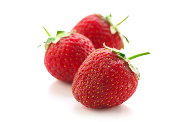 Strawberries isolated on white