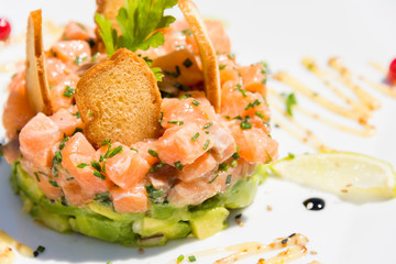 Salmon tartare with avocado