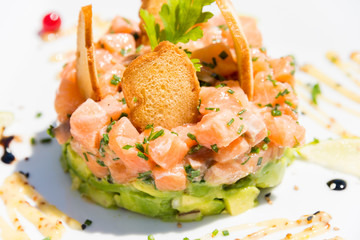Salmon tartare with avocado