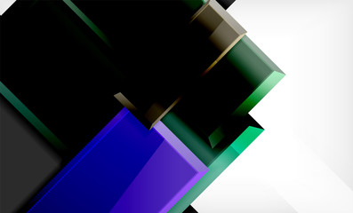 Bright colorful square shape blocks geometrical background