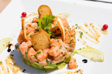 Salmon tartare with avocado