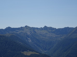 Fototapeta premium view of the Alps of the Val Vigezzo near the village of Santa Maria Maggiore, Piedmont, Italy - August 2018