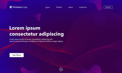 Asbtract background website Landing Page. Template for websites, or apps. Modern design.Blue. Abstract vector style.