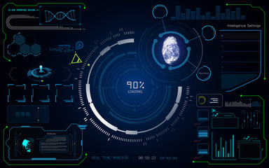 HUD UI virtual system cybersecurity digital tech innovative concept