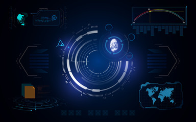 HUD UI interface tech digital security concept template
