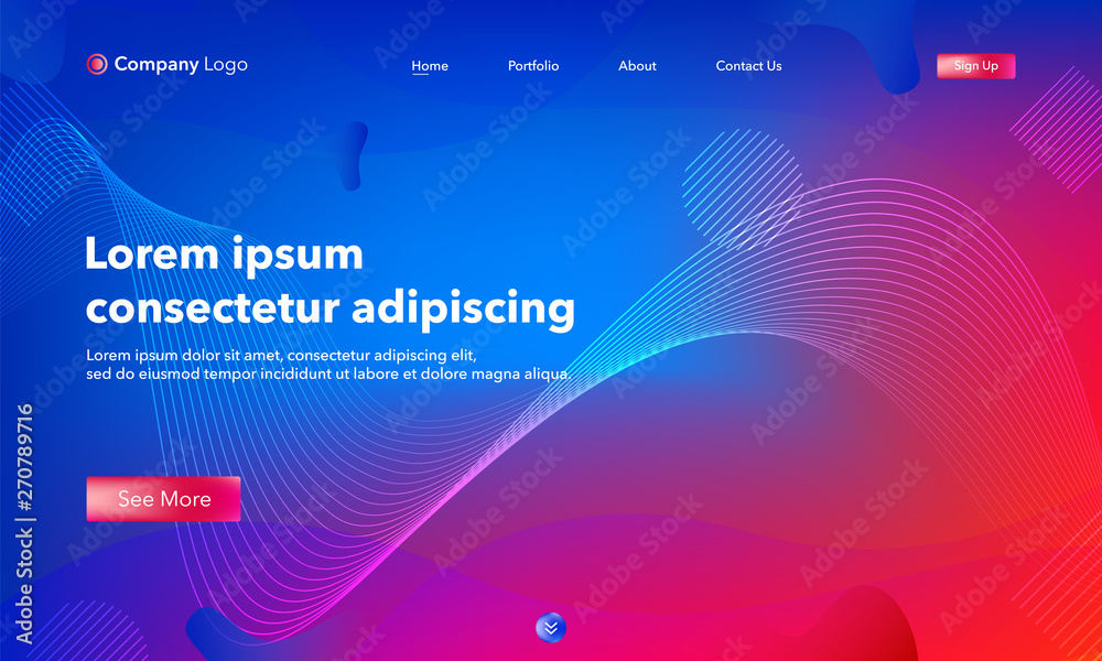 Wall mural asbtract background website landing page. template for websites, or apps. modern design.blue. abstra