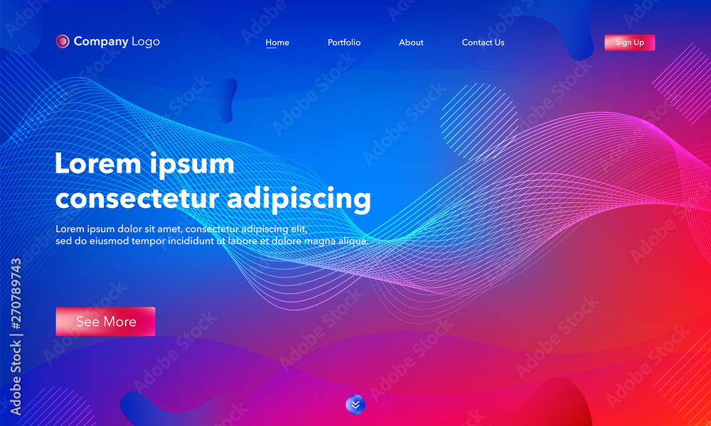 Wall mural asbtract background website landing page. template for websites, or apps. modern design.blue. abstra