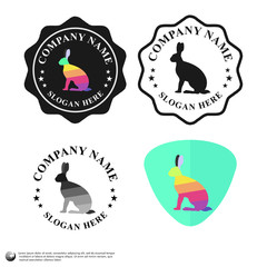 Rabbit Logo Template, can use for landing page, template, ui, web, mobile app, poster, banner, flyer, stickers. EPS 10