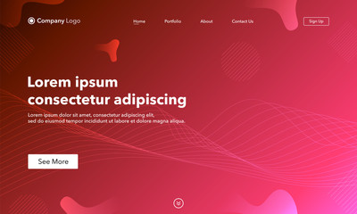 Asbtract background website Landing Page. Template for websites, or apps. Modern design.Blue. Abstract vector style.