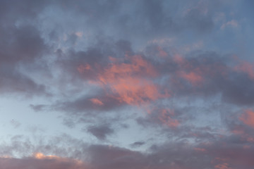 dramatic sky with cloud at sunset