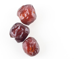 fruit on white background, Chinese date, monkey apple ,Jujube welding  date link or Jujube link is best dessert and best tradition chinese medicine. Thai dessert : Sweet dried Chinese Jujub