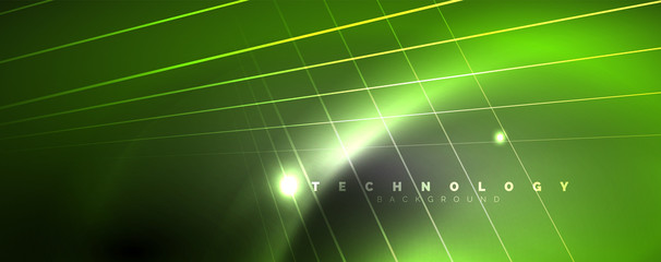 Color light with lines, outer space background, bright rays