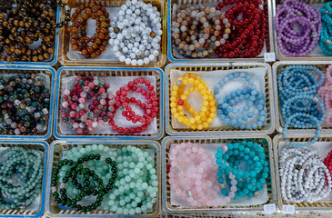 Colorful beads are bracelets, amulet, lucky stone bracelets