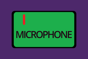 Text sign showing Microphone. Conceptual photo Instrument for converting sound waves to be transmitted recorded.