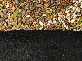 wet asphalt road with stone floor texture