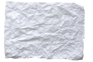 Crumpled sheet of paper isolated on white