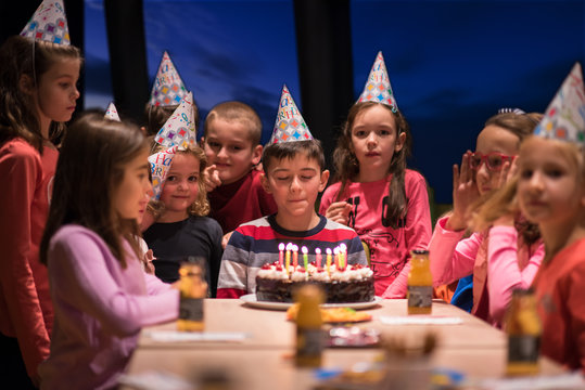 young boy having birthday party