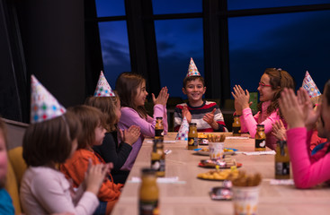 young boy having birthday party