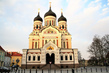 Fototapeta na wymiar cathedral church Alexander Nevsky in Tallinn