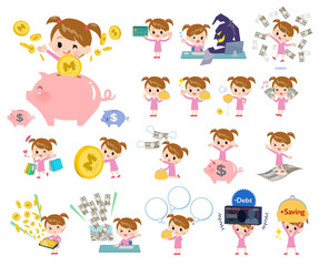 Fototapeta premium Pink clothing girl_money