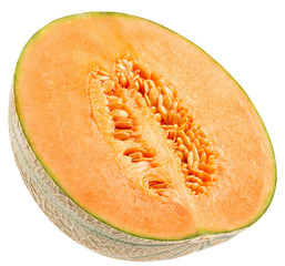 half of melon isolated on a white background