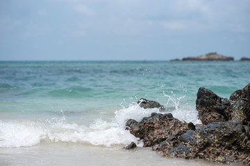 Fototapeta na wymiar Sea water, rocks and rocks during the summer