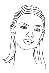 Model Female face drawing vector eps 10