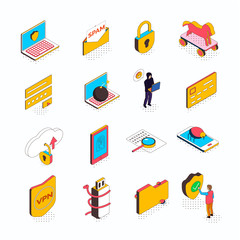 Cyber Security Isometric Icons