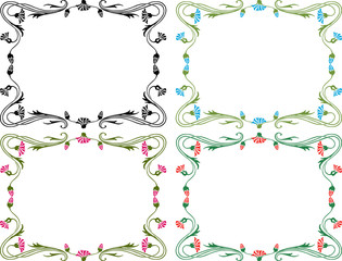 Decorative floral frame from stylized cornflowers