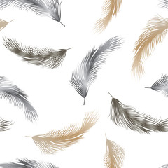 Seamless background of birds feathers