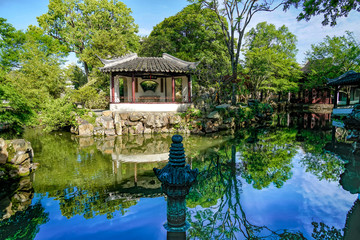 Naklejka premium Pavilion in Humble Administrator's Garden in Suzhou, China