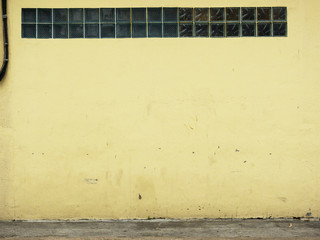 aged street yellow wall with floor