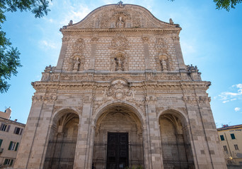Sassari Cathedral (Duomo di Sassar, Cattedrale di San Nicola), Sardinia, Italy.  Romanesque (12th century) with Gothic, Renaissance, Baroque and Neoclassical elements.
