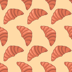 Seamless pattern icons. Bakery texture. Colored icon. In trendy flat style isolated on white background. Vector illustration.