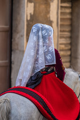 Fascinating beauty of the traditional sardinian costumes, still worn in villages across the island....