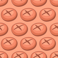 Seamless pattern icons. Bakery texture. Colored icon. In trendy flat style isolated on white background. Vector illustration.
