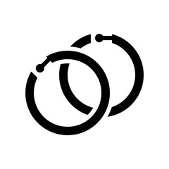 Earrings vector illustration, Isolated solid style icon