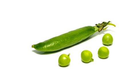 green peas on the table, harvest
