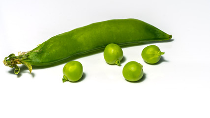 green peas on the table, harvest