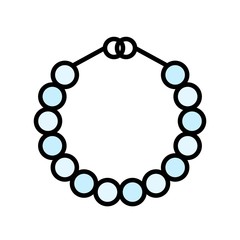 Necklace vector icon, filled style editable outline