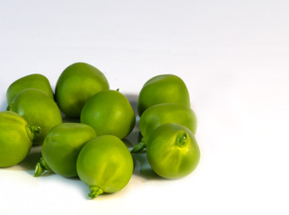 green peas on the table, harvest