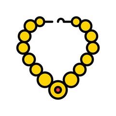 Necklace vector icon, filled style editable outline