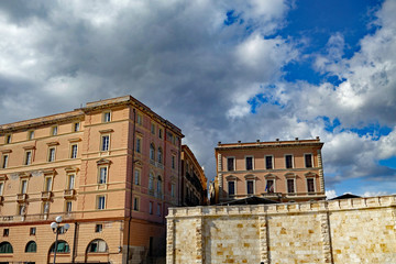Sardinien Cagliari Häuser an der Bastione di Saint Remy