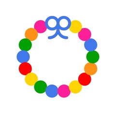 Necklace vector illustration, Isolated flat style icon