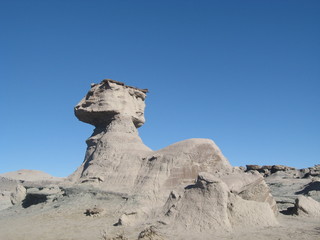 Sphinx rock formation in Ischigualasto Park, San Juan Argentina