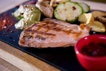 Juicy grilled steak