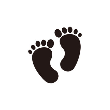 Baby feet icon flat element. Vector illustration of baby feet icon flat isolated on clean background for your web mobile app logo design.